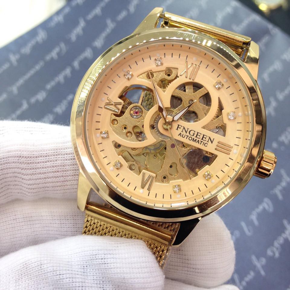 Đồng Hồ Cơ Nam FNGEEN Automatic F6018 Dây Thép Đúc Không Gỉ