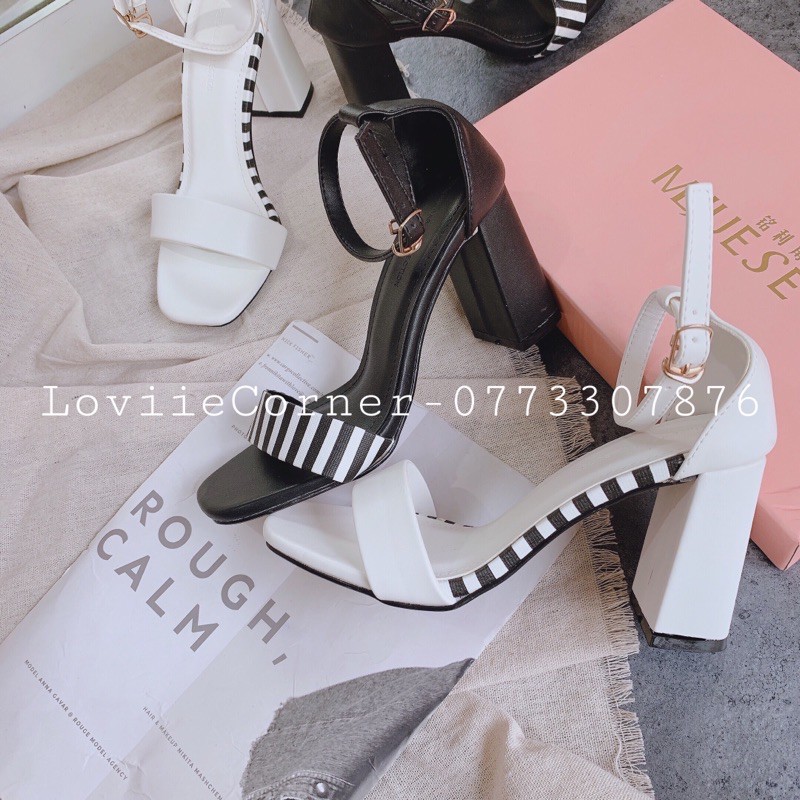 LOVIIECORNER - SANDAL NỮ CAO GÓT 7CM BÍT HẬU - SANDAL CAO GÓT BÍT HẬU 7 PHÂN - GIÀY SANDAL CAO GÓT 7CM ĐẾ VUÔNG  G201048