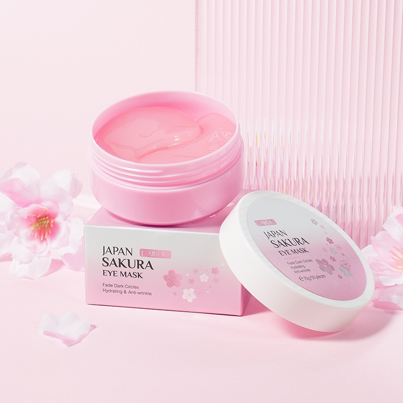 Hộp 50 Miếng Mặt Nạ Mắt LAIKOU Sakura 70g Làm Mờ Quầng Thâm / Nếp Nhăn
