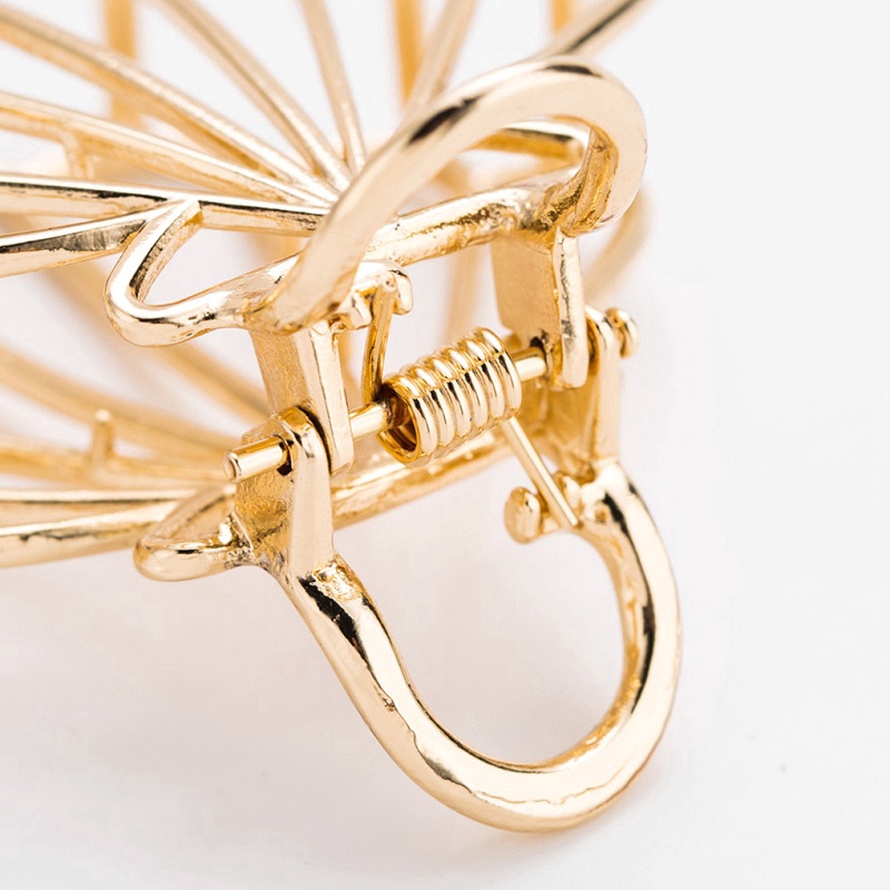 Kẹp tóc kim loại thiết kế cổ điển đơn giản cho nữ