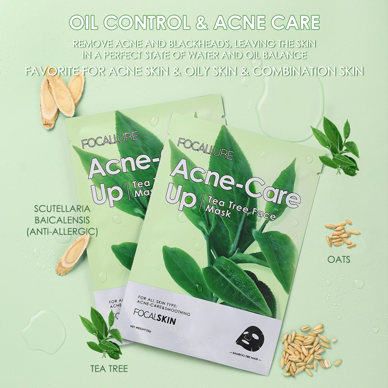 [Hàng mới về] Mặt nạ FOCALLURE chứa tinh chất tự nhiên và vitamin C dưỡng ẩm làm trắng chăm sóc da mặt