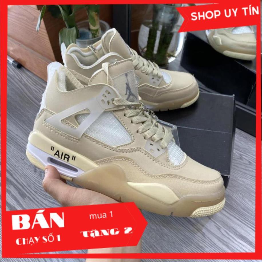 19Giày Sneaker Jordan 4 Off White Full Box Full Phụ Kiện Freeship