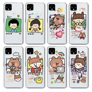 Ốp Điện Thoại Silicon Tpu Mềm Trong Suốt In Hình Gấu Hoạt Hình Cho Google Pixel 5a 4a 3a Xl / Pixel 4 Xl