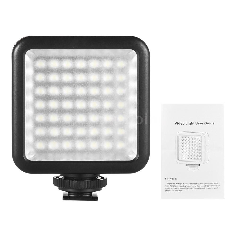 Bảng đèn LED máy ảnh mini Andoer W49 điều chỉnh độ sáng có khóa chuyển+ngàm chất lượng cao cho Canon Nikon Sony A7 DSLR
