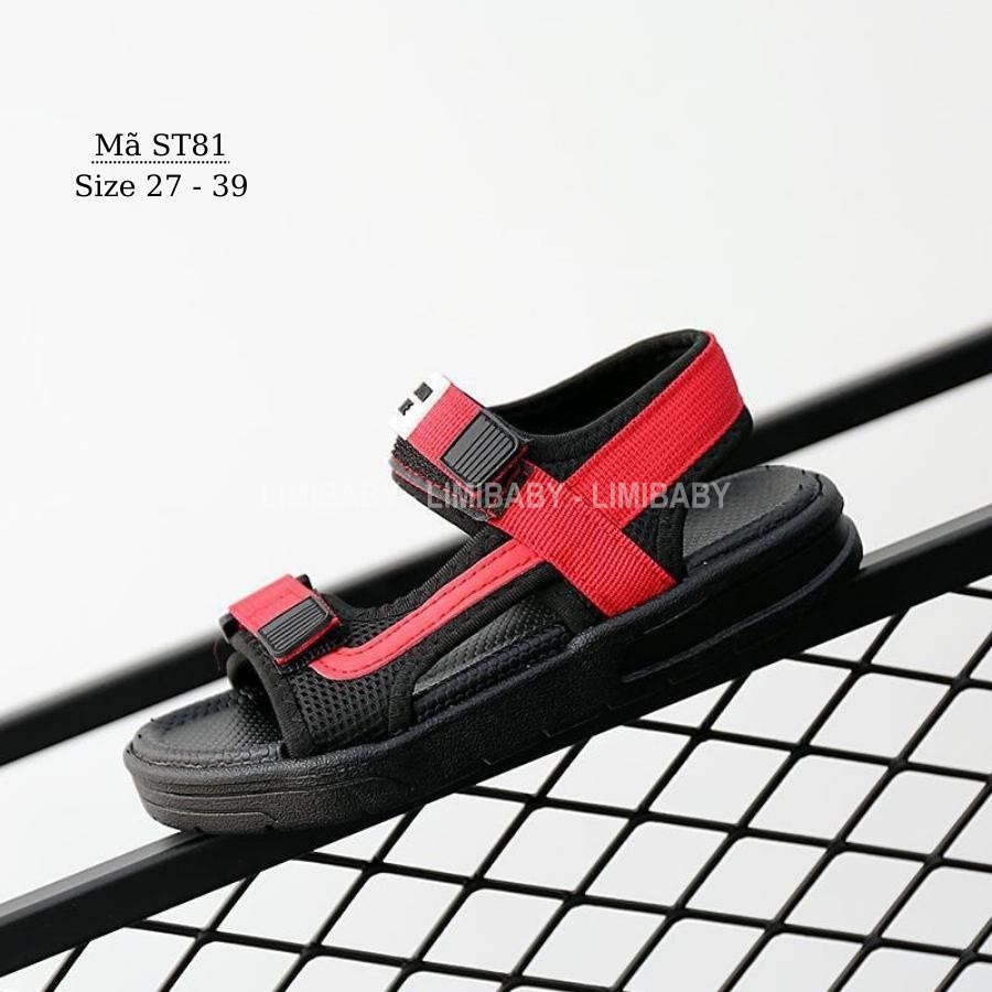 Dép sandal bé trai 3 - 12 tuổi  quai hậu chất mềm êm đế su chống trơn trượt cho bé đi học đi biển mùa hè ST81