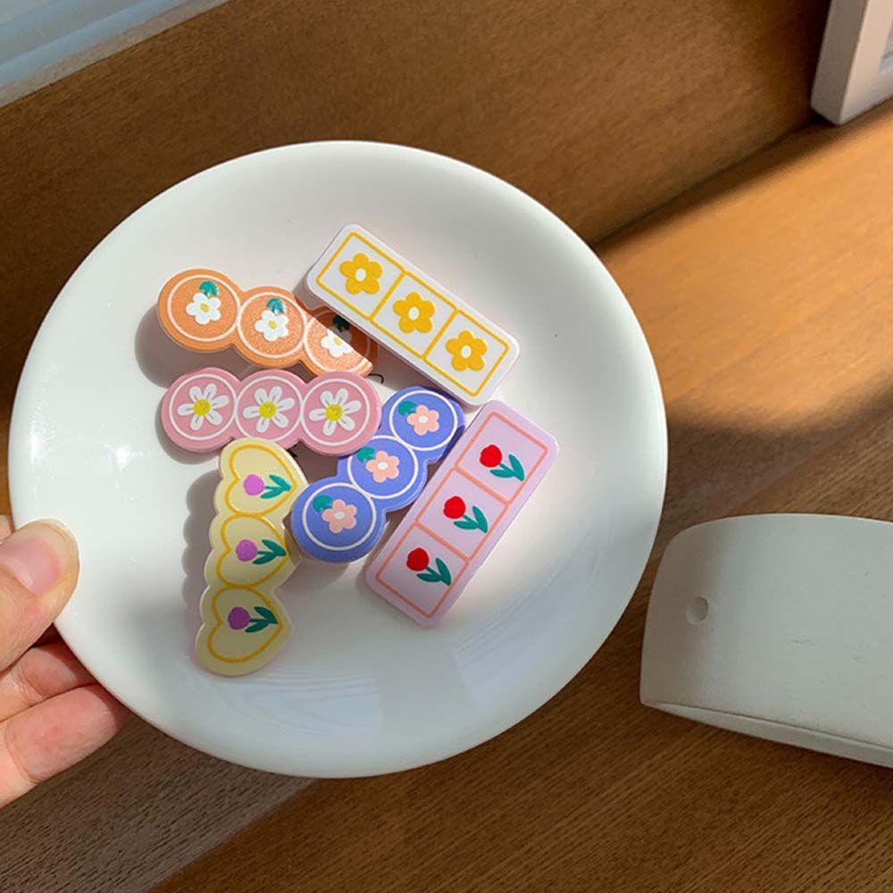 TWINKLE Kẹp Tóc Hình Hoa Tulip / Dâu Tây / Hoa Tulip Bằng Acrylic Kiểu Hàn Quốc