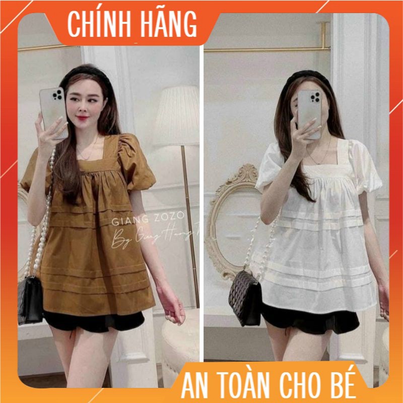 Áo bầu thiết kế cổ vuông trẻ trung, nhiều màu, chất đũi lụa hàn đẹp, freesize 40-70kg, mẹ bầu mặc cả bầu to và sau sinh