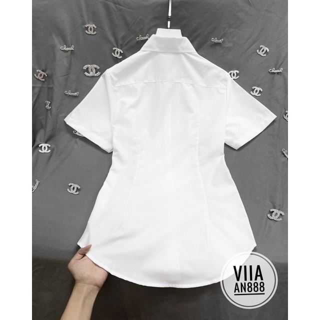 Sơ mi Trắng ZRA ngắn tay chiết eo AN888 VIIA DESIGN