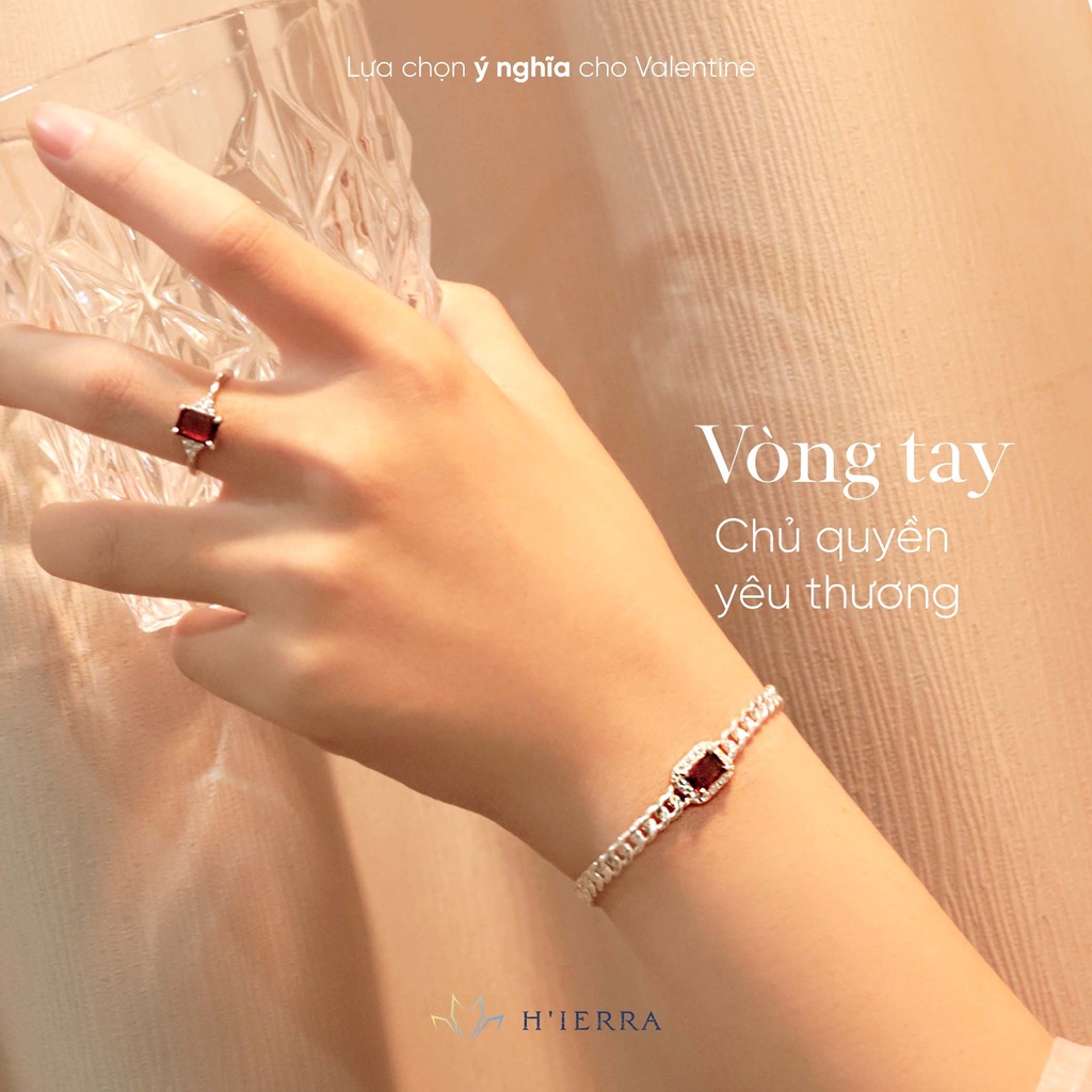 Lắc tay bạc nữ H'ierra Land Bracelet đính đá Garnet / Amethyst / Topaz | BST Down-To-Earth