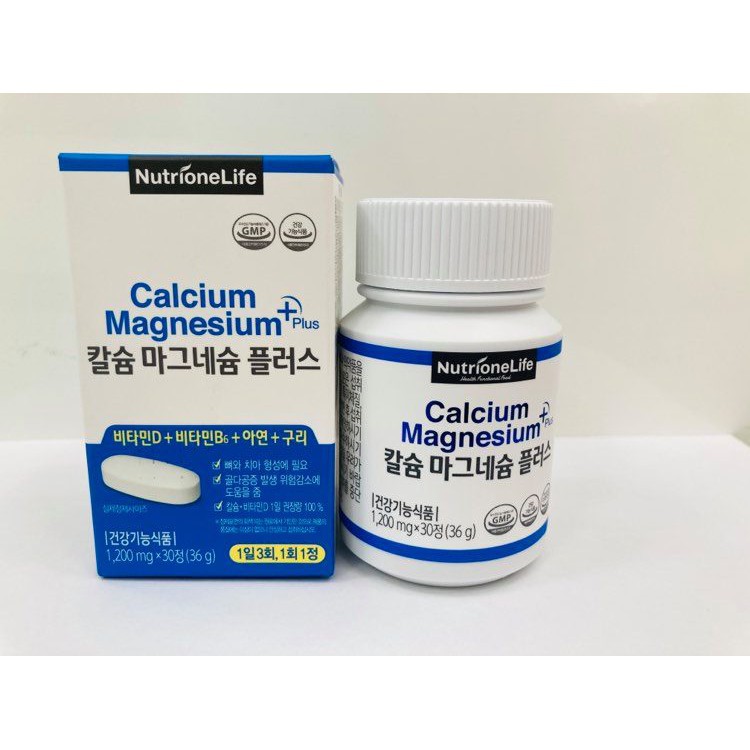 Viên uống Bổ Sung Calcium Magnesium Kẽm Vitamin D3 Plus, Giúp phát triển Chiều Cao,Chắc Khỏe Xương NutrioneLife