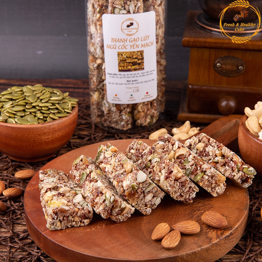 Thanh Gạo Lứt Ngũ Cốc Yến Mạch Healthy, ăn kiêng, giảm cân, đầy đủ chất dinh dưỡng, Nhà Fresh heallthy cake