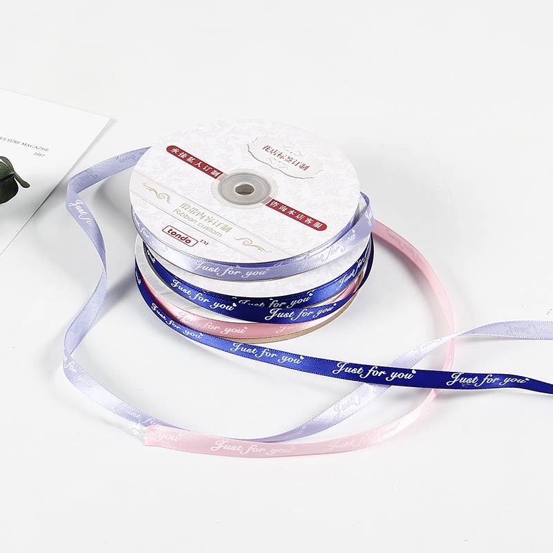 Ruy băng 1cm lụa chữ Just for you