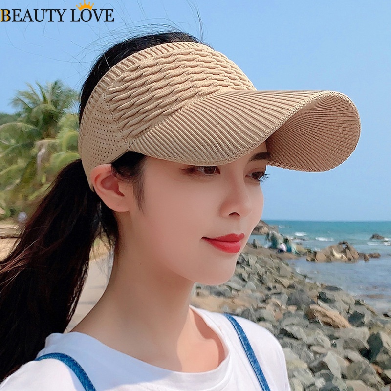 Mũ Lưỡi Trai Dệt Kim Hở Chóp Thoáng Khí Độ Co Giãn Cao Chống Nắng / Tia UV Thời Trang Mùa Hè Cho Nữ