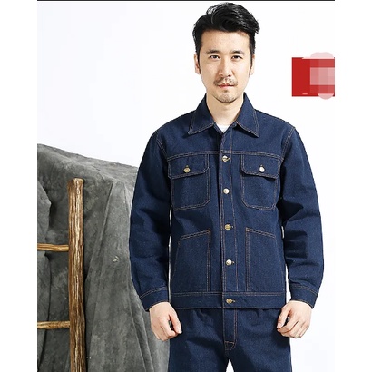 Bộ Đồ Bảo Hộ Lao Động Nam Vải Denim Siêu Bền Chắc Chống Mòn Chuyên Dụng Cho Thợ Hàn (Có Thể Mua Lẻ)