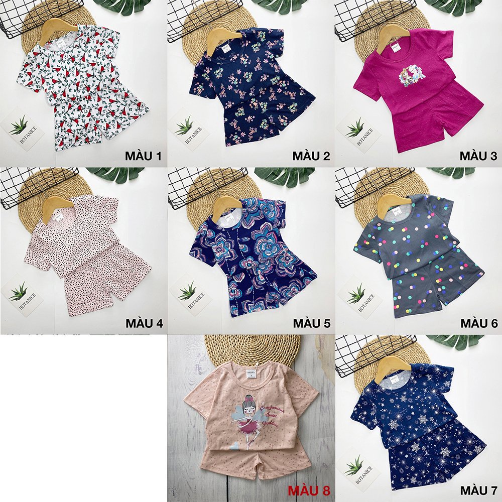 Bộ cotton cộc tay họa tiết mùa hè cho bé trai bé gái 6 đến 40kg - quần áo trẻ em Bộ họa tiết 1