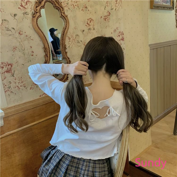 Plus Áo Thun Tay Dài Đính Nơ Kiểu Hàn Quốc Thời Trang Mùa Thu Cho Nữ