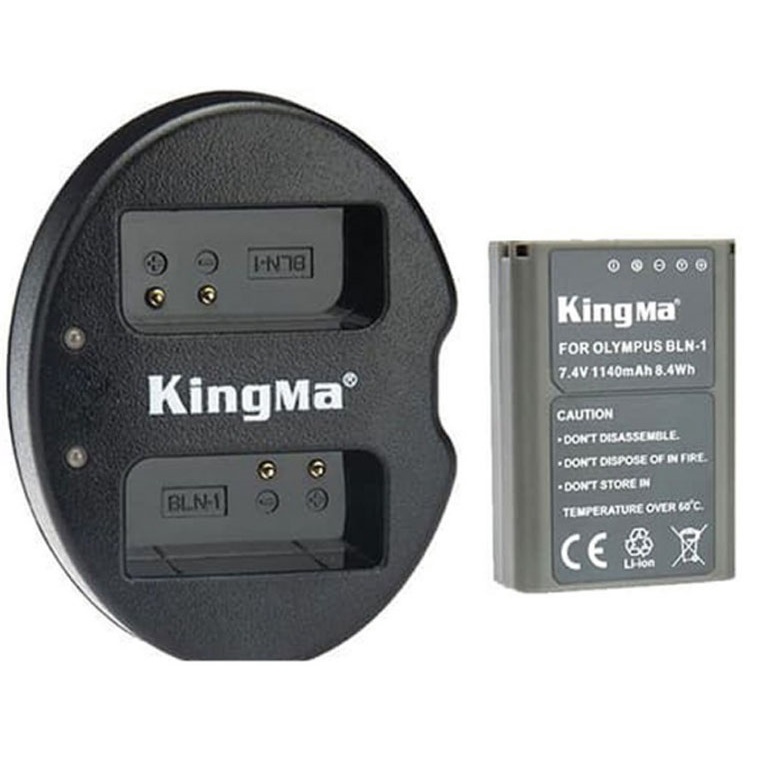 Combo pin sạc máy ảnh Kingma cho Olympus BLN-1