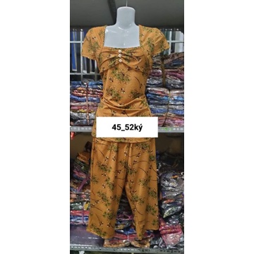 Bộ tay ngắn quần lửng túm thun aty đẹp