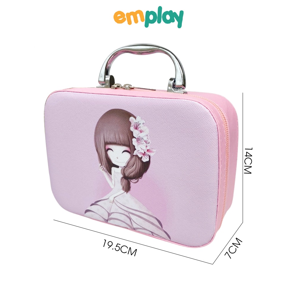 Đồ chơi làm nail cho bé gái, Đồ chơi trang điểm cao cấp dáng hộp có quai xách chất liệu thật an toàn cho bé