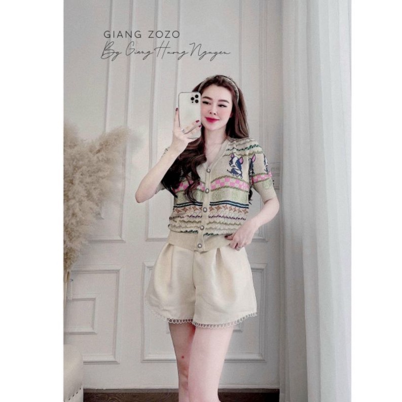 Quần sooc vải chân ren