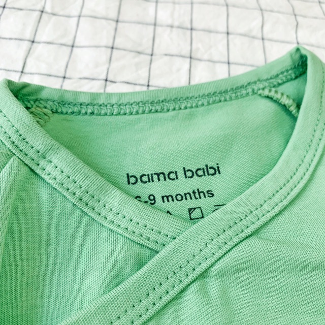 [Chéo/Giữa/Tròn] Bộ quần áo trẻ em Basic v4 Cotton cao cấp Bama Babi màu xanh lá