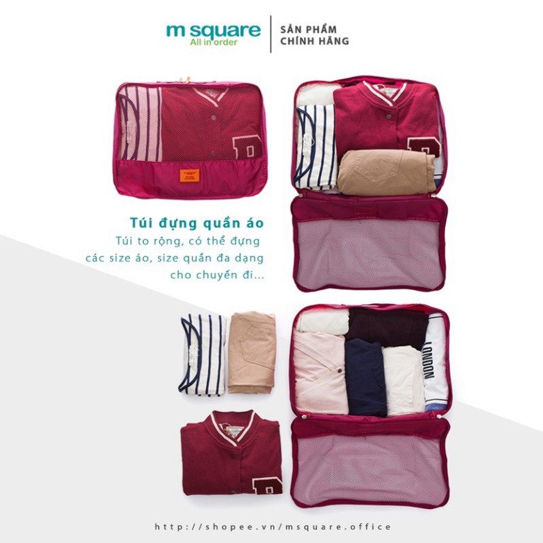Bộ 7 túi đựng đồ du lịch đa năng vải poly chống thấm nước cao cấp Msquare® Chính hãng giá tốt