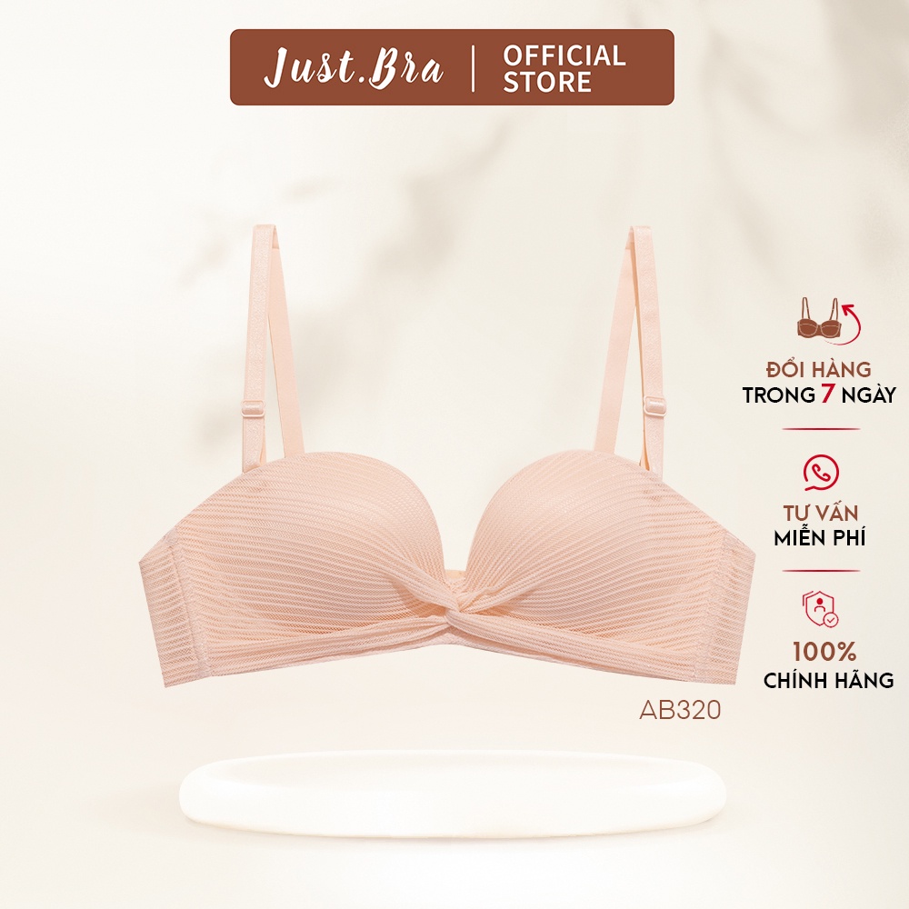 Áo ngực không gọng Just Bra thiết kế voan vạt chéo trước ngực xinh xắn AB320
