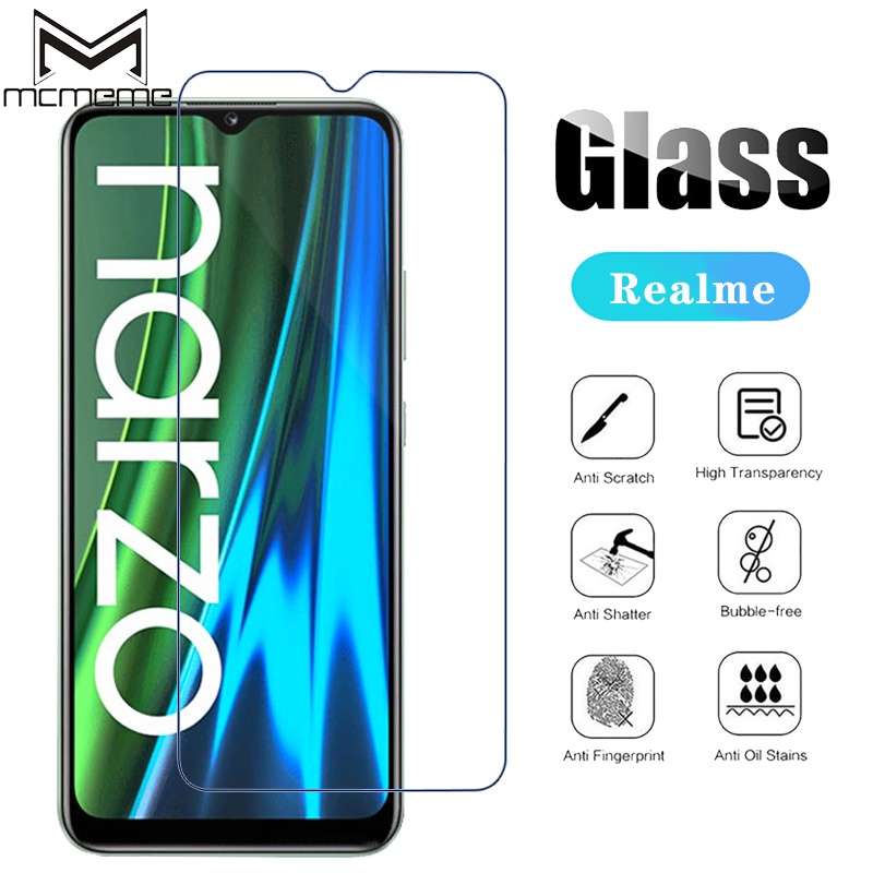 Kính cường lực trong suốt bo cạnh cho Realme Narzo 50A 50i Prime 50 30A Pro C67 C51 C55 C53