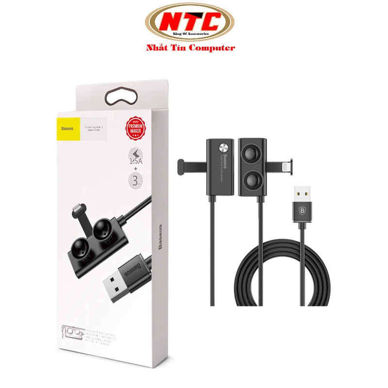 Cáp sạc và truyền data cổng LN Baseus CALXP-A01 Cup Mobile núm cao su giữ chân sạc - dài 1m max 2.4A (Đen)