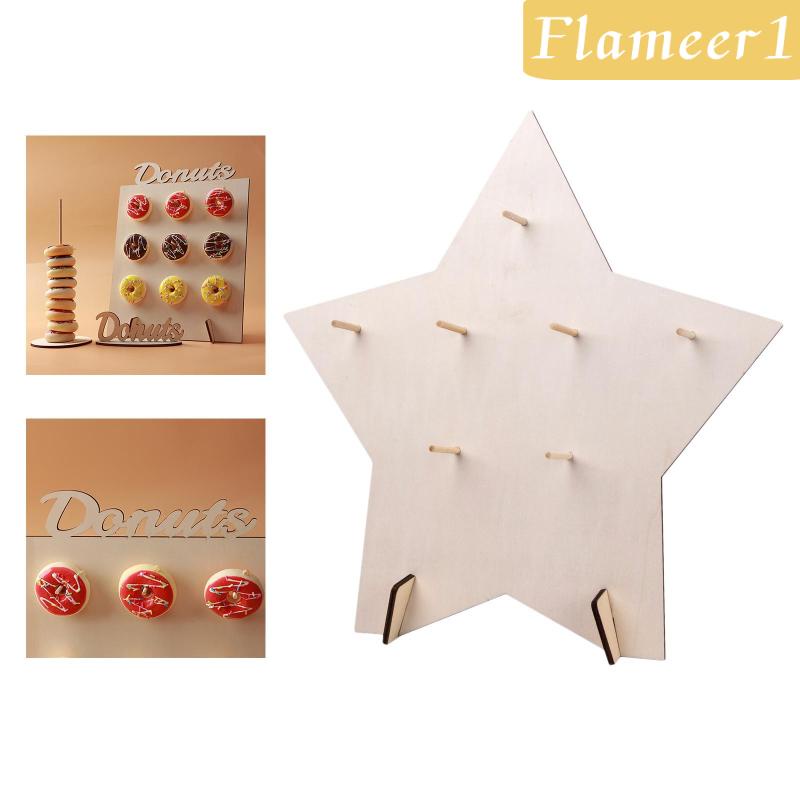 [Flameameer1] Giá Đỡ Trưng Bày Bánh Donut Bằng Gỗ Hình Ngôi Sao Kích Thước 38cm