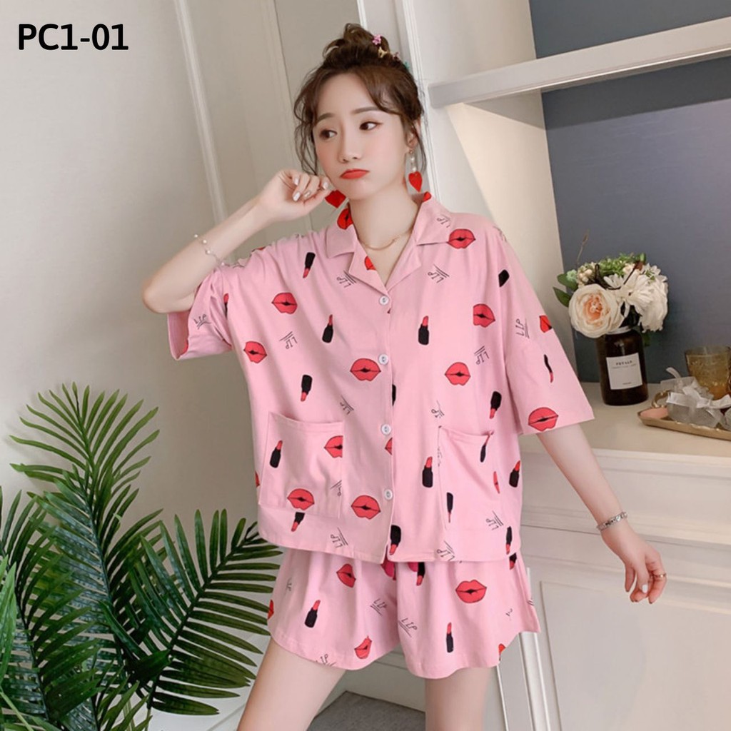 [HÀNG MỚI VỀ] BỘ PIJAMA COTTON FORM RỘNG ÁO QUẦN CỘC HÀNG QUẢNG CHÂU