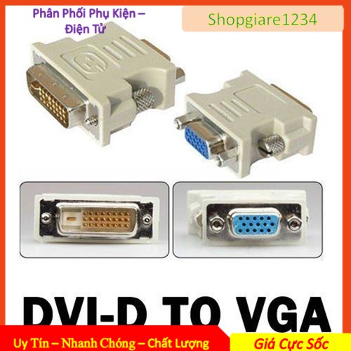 [Mã ELHACE giảm 4% đơn 300K] Đầu chuyển DVI 24+1 sang VGA