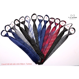 Cà vạt thắt sẵn Hàn Quốc bản nhỏ 6cm * 45cm - Tặng kèm hộp, nhiều mẫu