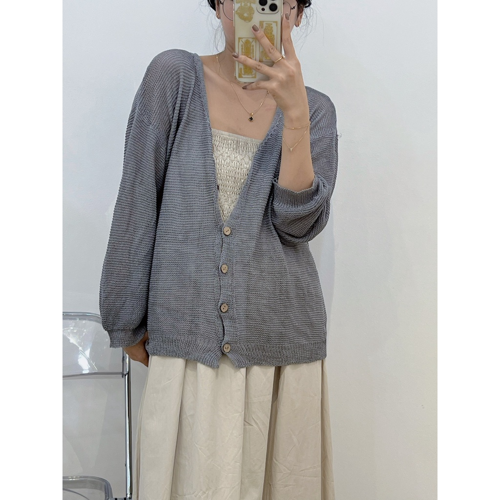 [Ảnh thật/Video] Áo khoác cardigan len móc dài tay - 29feb.closet - A92