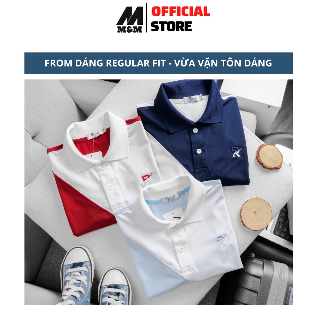 Áo Thun Nam Polo M&amp;M MamModel áo nam form rộng Cổ Bẻ, Tay Ngắn, Vải Cá Sấu Xuất Xịn, Chuẩn form, Dày Dặn ANN04