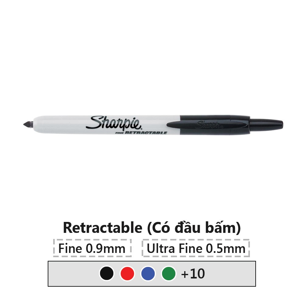 Bút lông dầu ngòi bấm Sharpie Retractable - Fine Point
