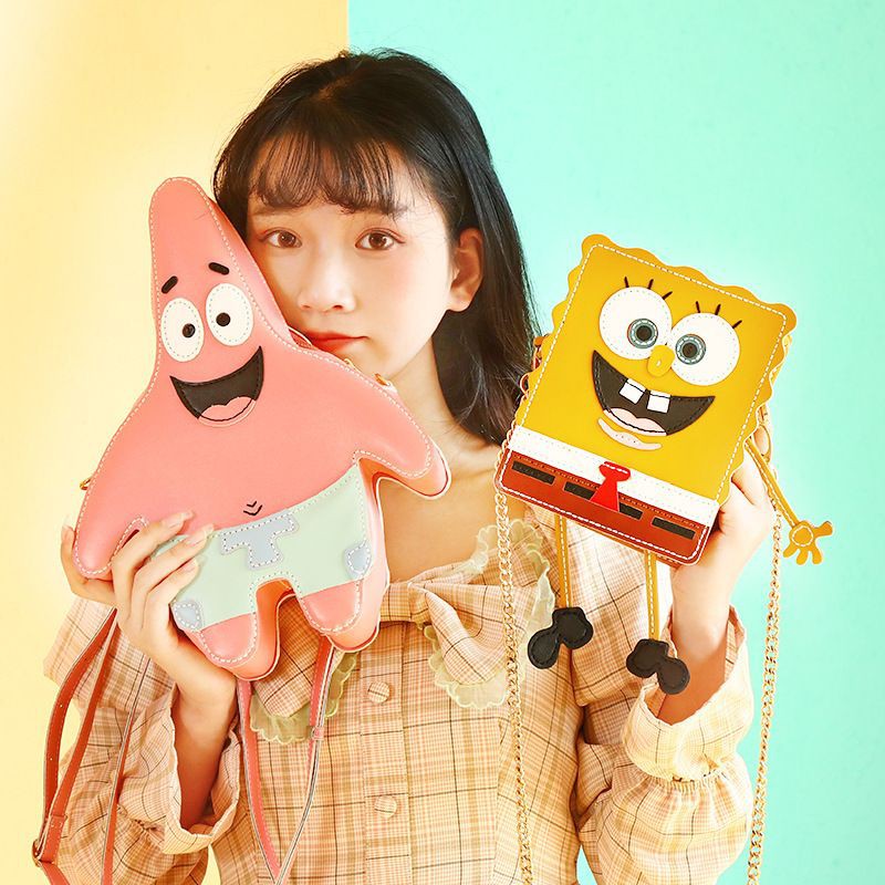 Set Nguyên Liệu - Túi Tự May Hoạt Hình Bọt Biển Spongebob Và Sao Biển Patrick
