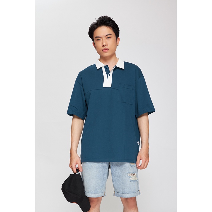 Áo Polo Nam BOO Dáng Loose Phối Can Thân Phong Cách Casual Lịch Lãm