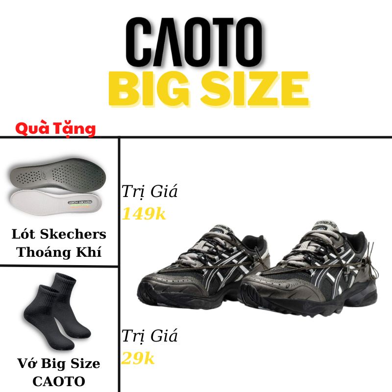 Màu Đen Bạc Big Size - Giày Asics Big Size Nam 45 46 47 48