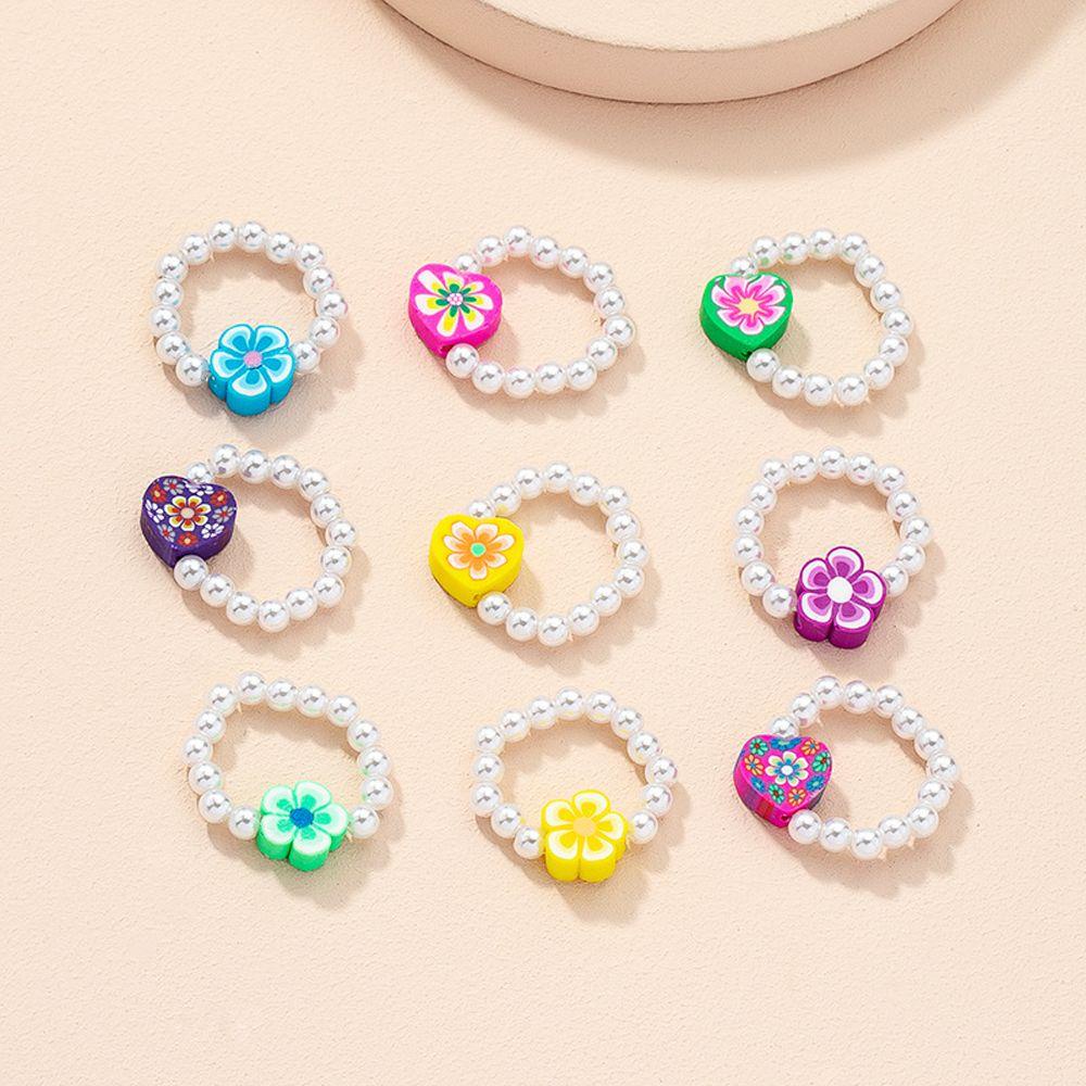 Nhẫn Acrylic Hình Hoa Trái Tim VANES1 Thời Trang Hàn Quốc Dành Cho Nữ