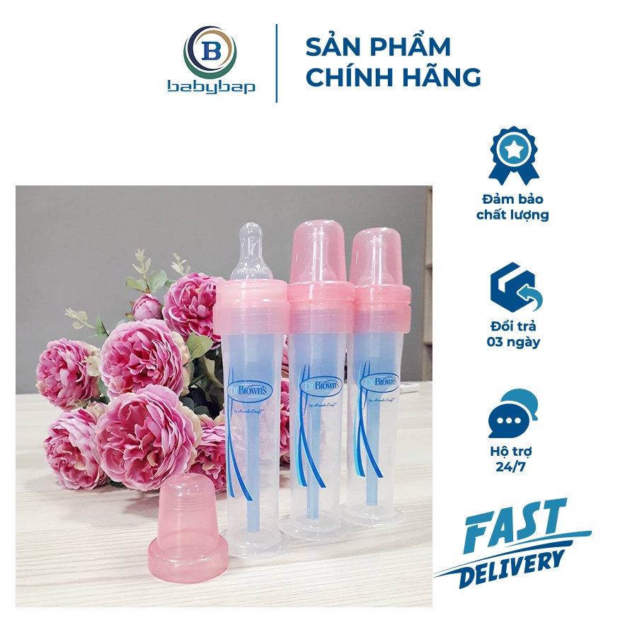 Bình Sữa Dr Brown_s 15ml và 60ml Cổ Hẹp dành cho trẻ sơ sinh - sinh non - bú yêu