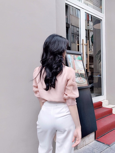 Sơ mi tơ cổ vest 2 màu công sở A563 KYMIE