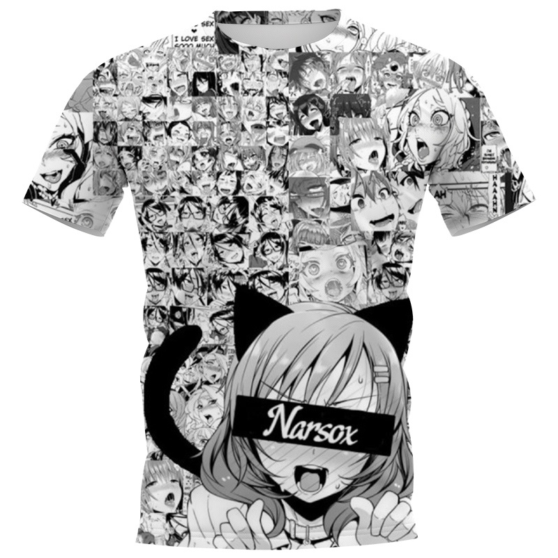 CLOOCL Anime Ahegao Fashion Couple 3D Printed Unisex Short Sleeve T-Shirts
