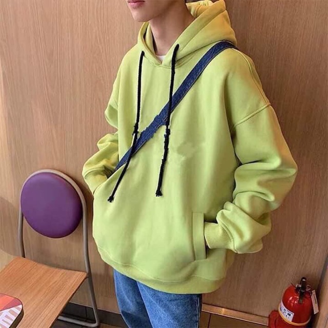 Hoddie nỉ trơn unisex xanh lá mạ - Khoác nỉ chui đầu có nón màu mạ non cực xinh ( Ảnh thật + Video )