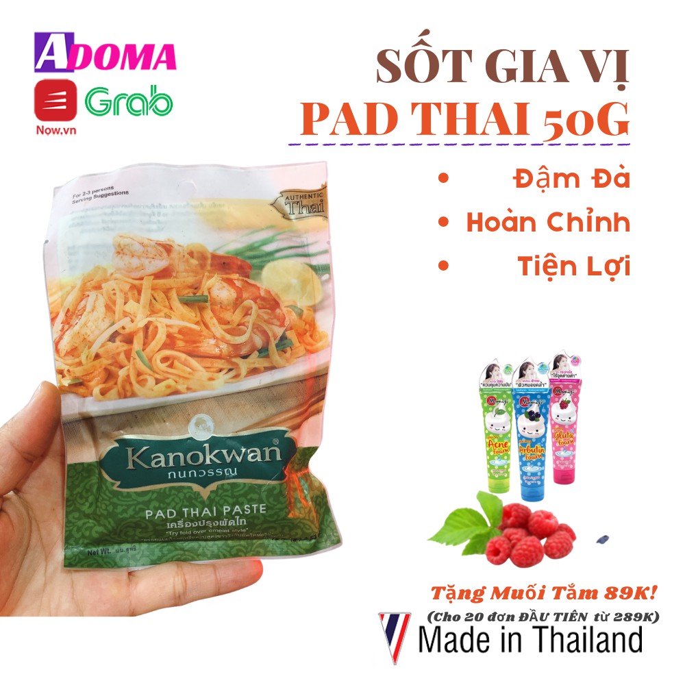 Sốt Gia vị Padthai đậm đặc siêu ngon 50g Kanokwan hoàn chỉnh món Pad Thai xào Thái Lan