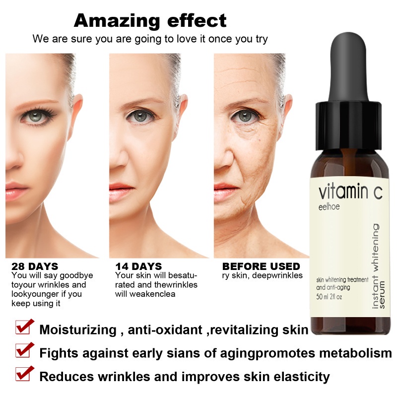 (Hàng Mới Về) Serum Vitamin C 50ml Dưỡng Ẩm Làm Trắng Da Chống Lão Hóa Se Khít Lỗ Chân Lông