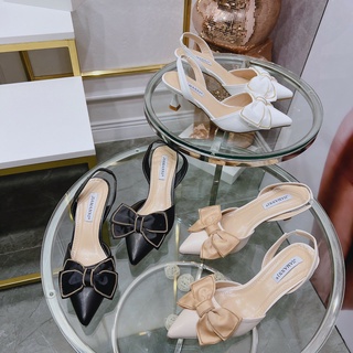 Giày cao gót nữ đế nhọn 5 phân mũi nơ vải siêu xinh Sandal cao gót thun sau mũi nhọn đính nơ vải E23