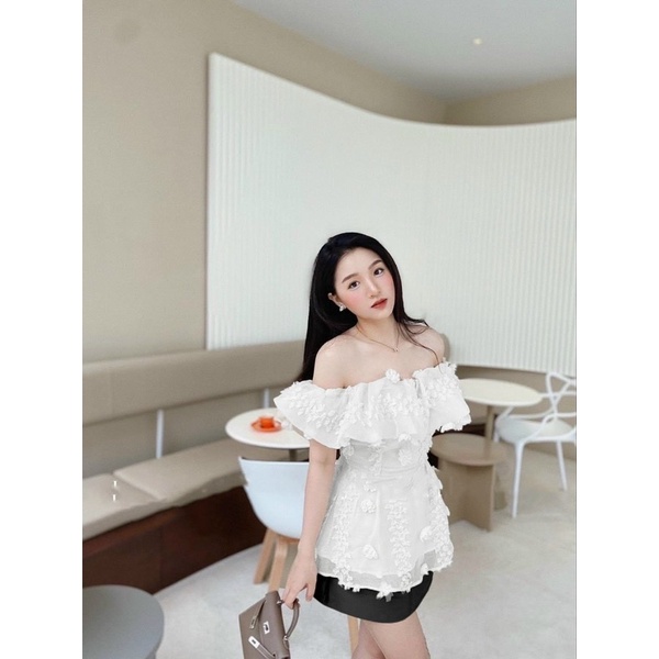 Set áo trể vai + chân váy A