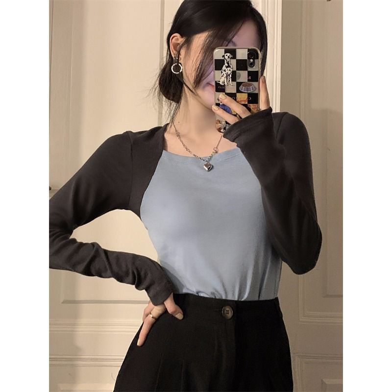 Áo Thun Giả Hai Lớp Tay Dài Dáng Ôm Thời Trang Dành Cho Nữ áo phông nữ JL-TX-30