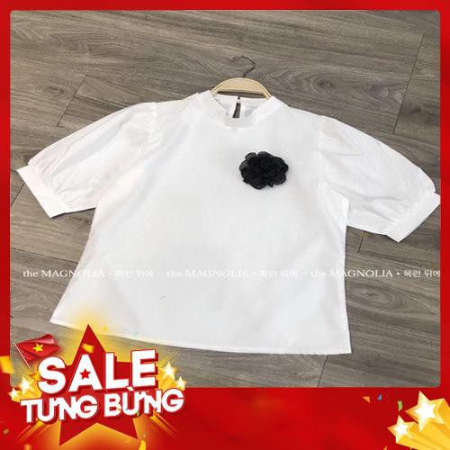 Áo sơ mi trắng kèm hoa cài -Hàng nhập khẩu